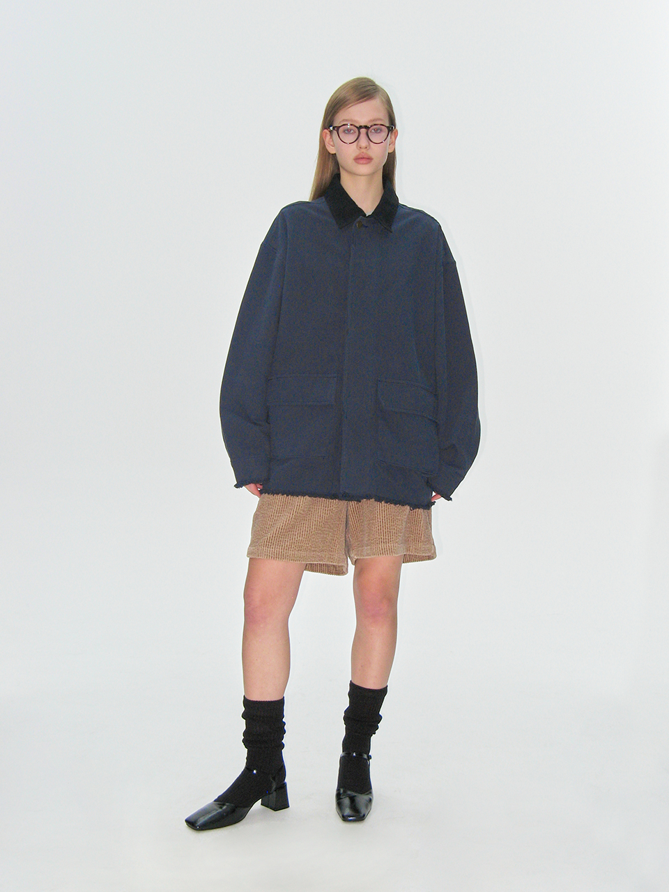 [PLZPROJECT]<br>DUSTY DESTROYED JACKET, NAVY